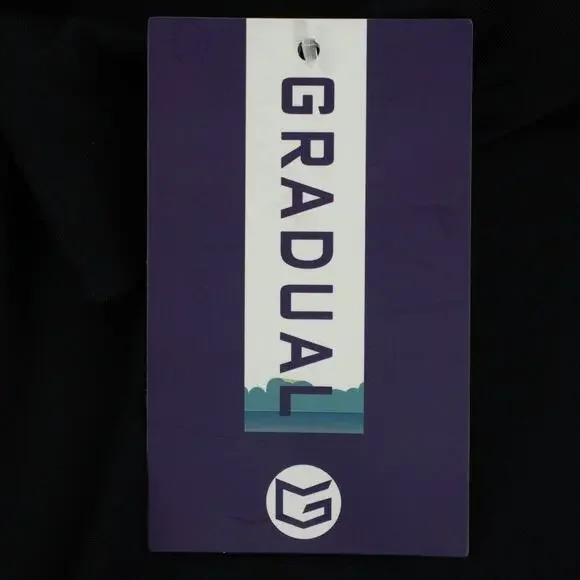 Men’s Black Long-Sleeve Polo Shirt L Lightweight Breathable Polyester | Gradual - Picture 5 of 9